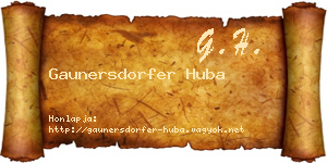Gaunersdorfer Huba névjegykártya